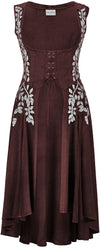 Tauriel Maxi Overdress Limited Edition Rich Rosewood Silver Embroidery