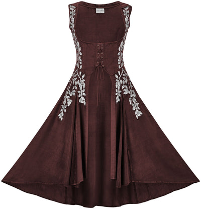 Tauriel Maxi Overdress Limited Edition Rich Rosewood Silver Embroidery